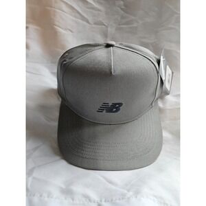 New Balance Men's 5 Panel A Frame Flat Brim Adjustable Snapback Hat Gray - NWT